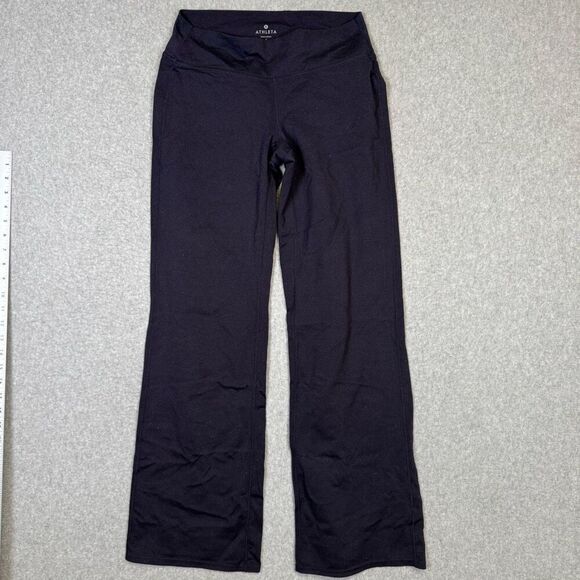 Athleta Women's Size Small Black High Waisted Flare Wide Leggings Yoga Athletic - Picture 1 of 6